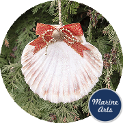 8389 - Festive Decor - White Glitter Scallop